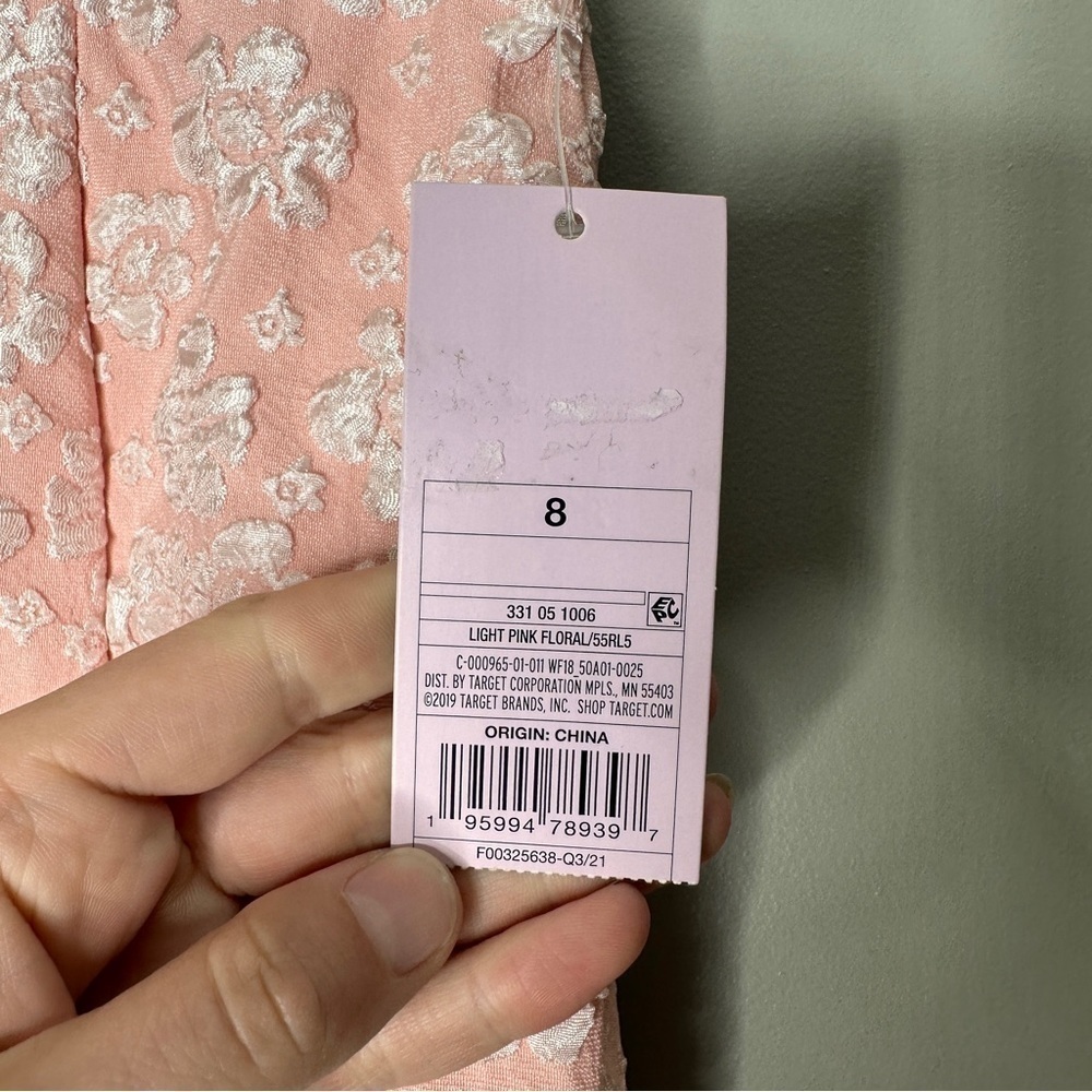 NWT Wild Fable baby pink floral mini skirt with slit - Picture 4 of 9